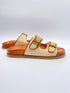 Caryatis greek sandals camel beige